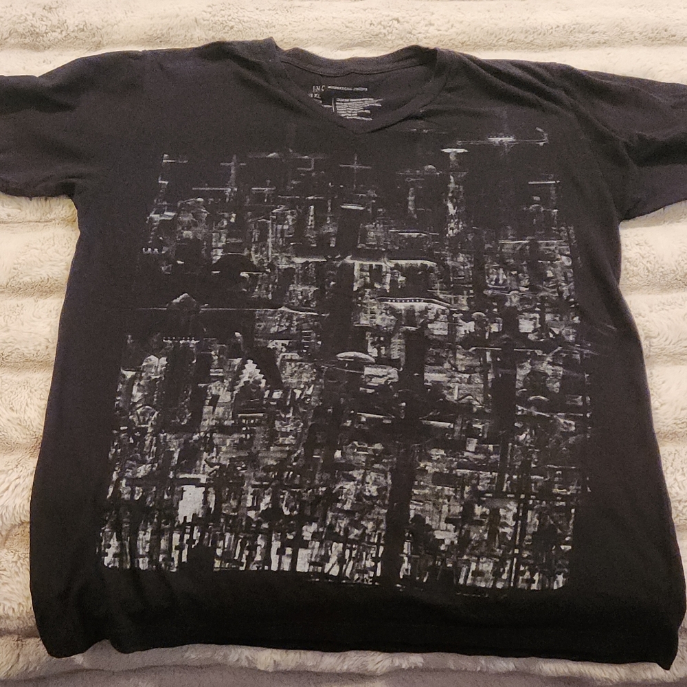 INC International Concepts Men's Broken-Stripe V-Neck